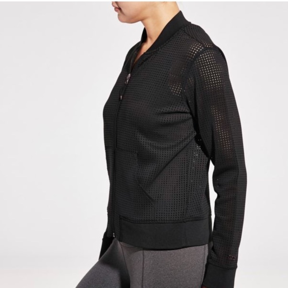 CALIA mesh black bomber jacket